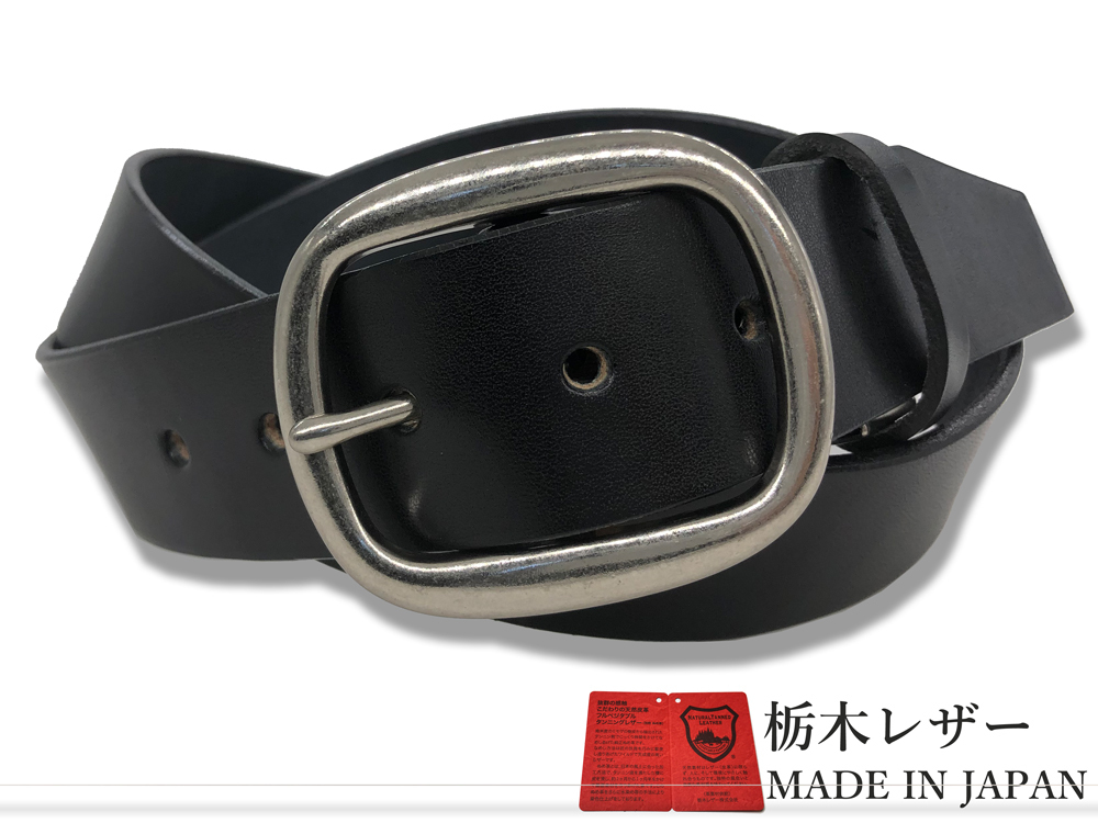 新品 栃木レザーベルト 本革 牛革 メンズ レディース 黒 ブラック 国産 レザー 無地 日本製 40mm カジュアル ベルト W045BK拍卖
