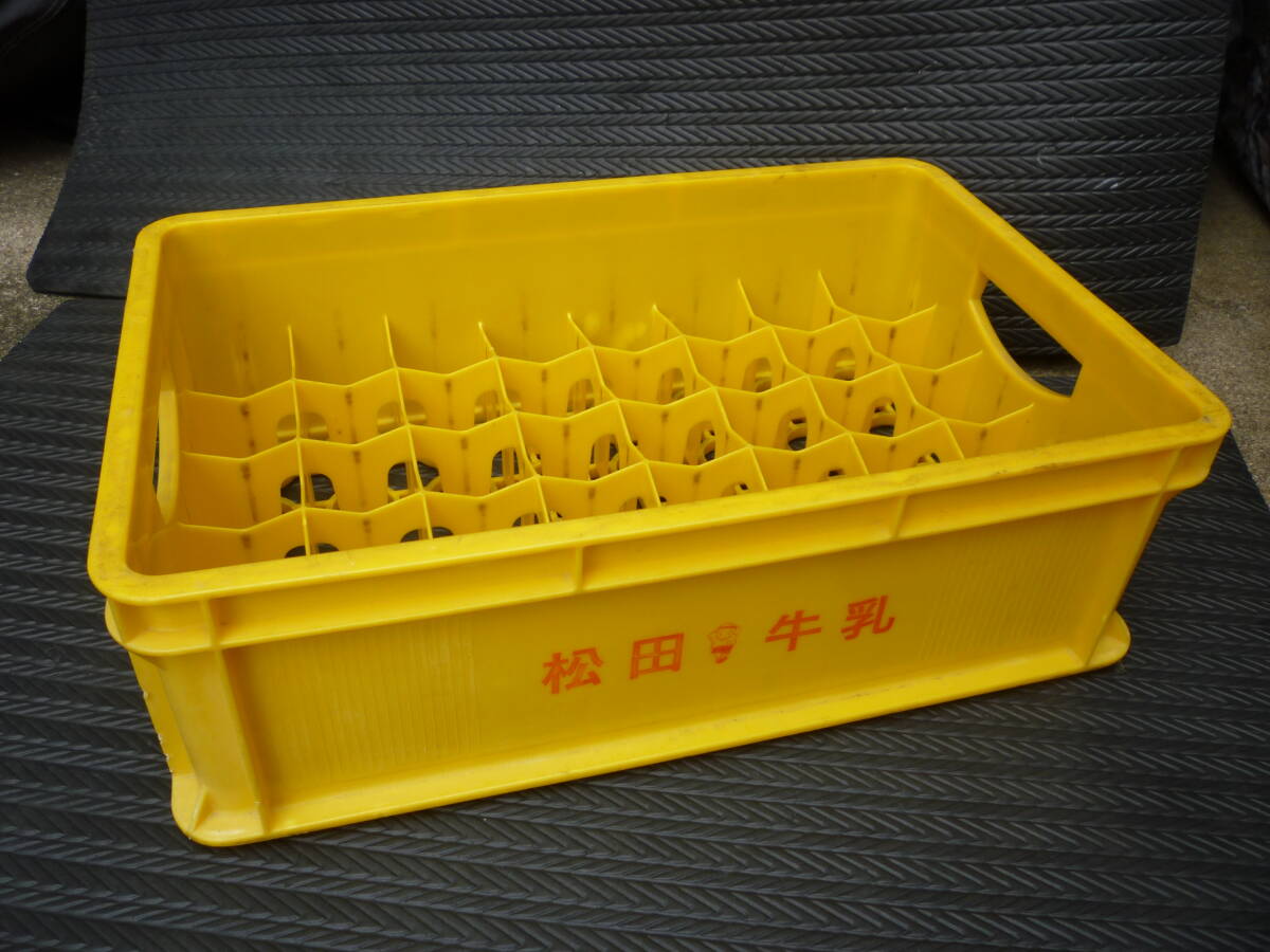 松田牛乳 牛乳瓶 40本用 昭和レトロ ミルククレート 牛乳箱 牛乳配達 牛乳ケース ミルクケース 配達ケース 収納ケース コンテナ 企業物拍卖