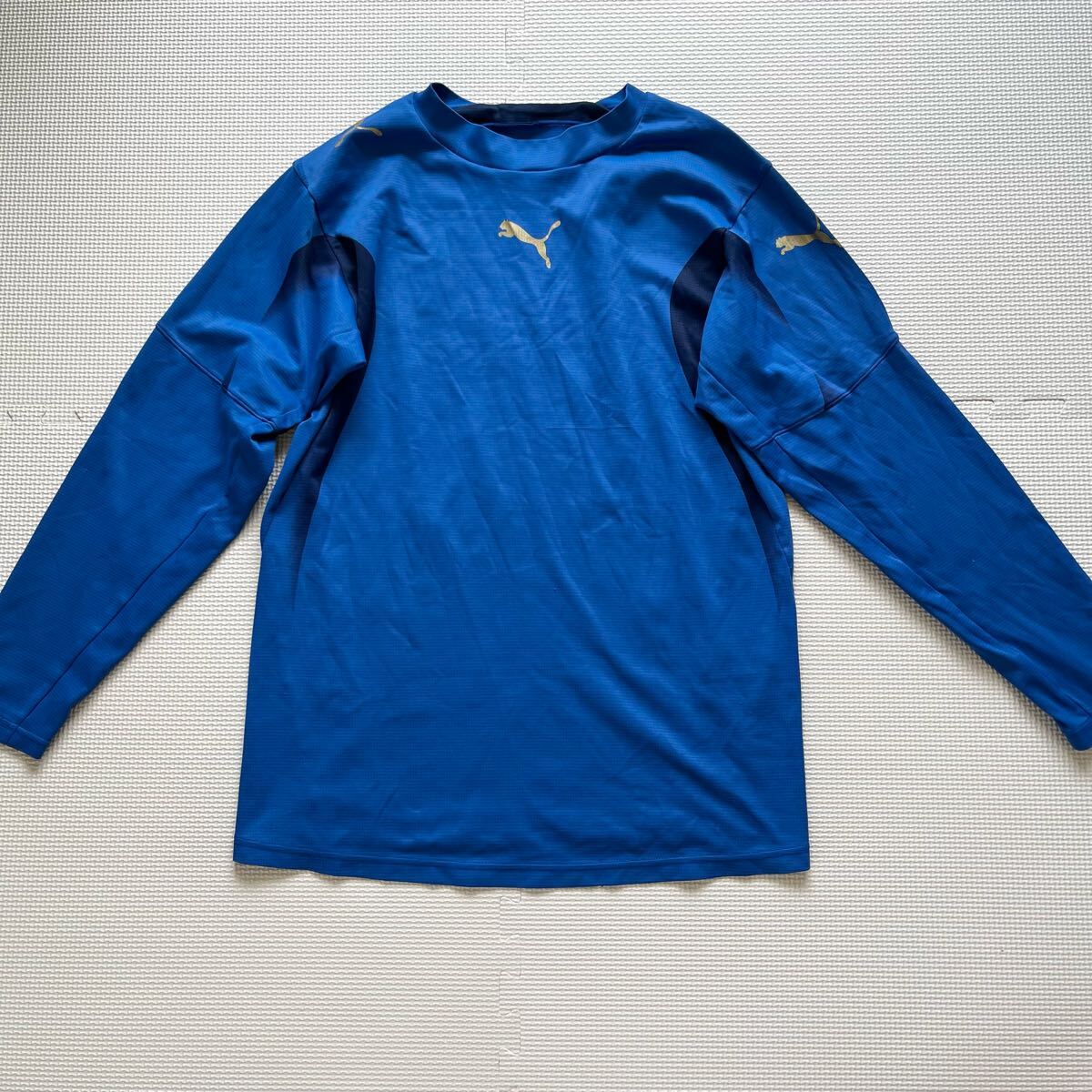 ☆⑤PUMA プーマ 長袖Tシャツ M スポーツウェア 青 ブルー サッカー ユニホーム拍卖