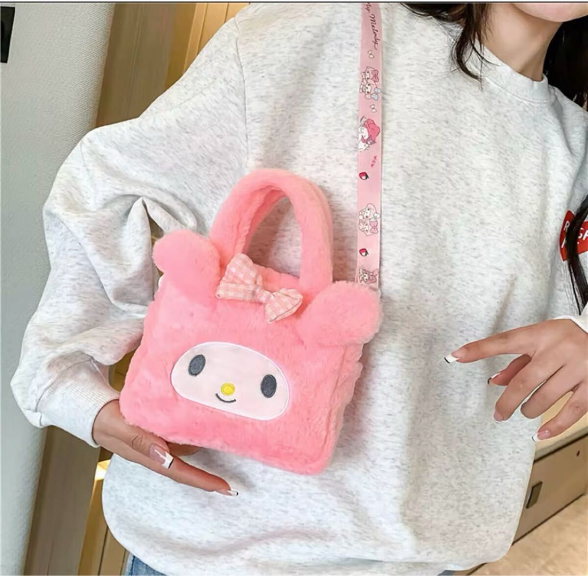 【新品未使用】マイメロディー マイメロ ぬいぐるみバッグ ショルダーバッグ フェイスバッグ サンリオ拍卖