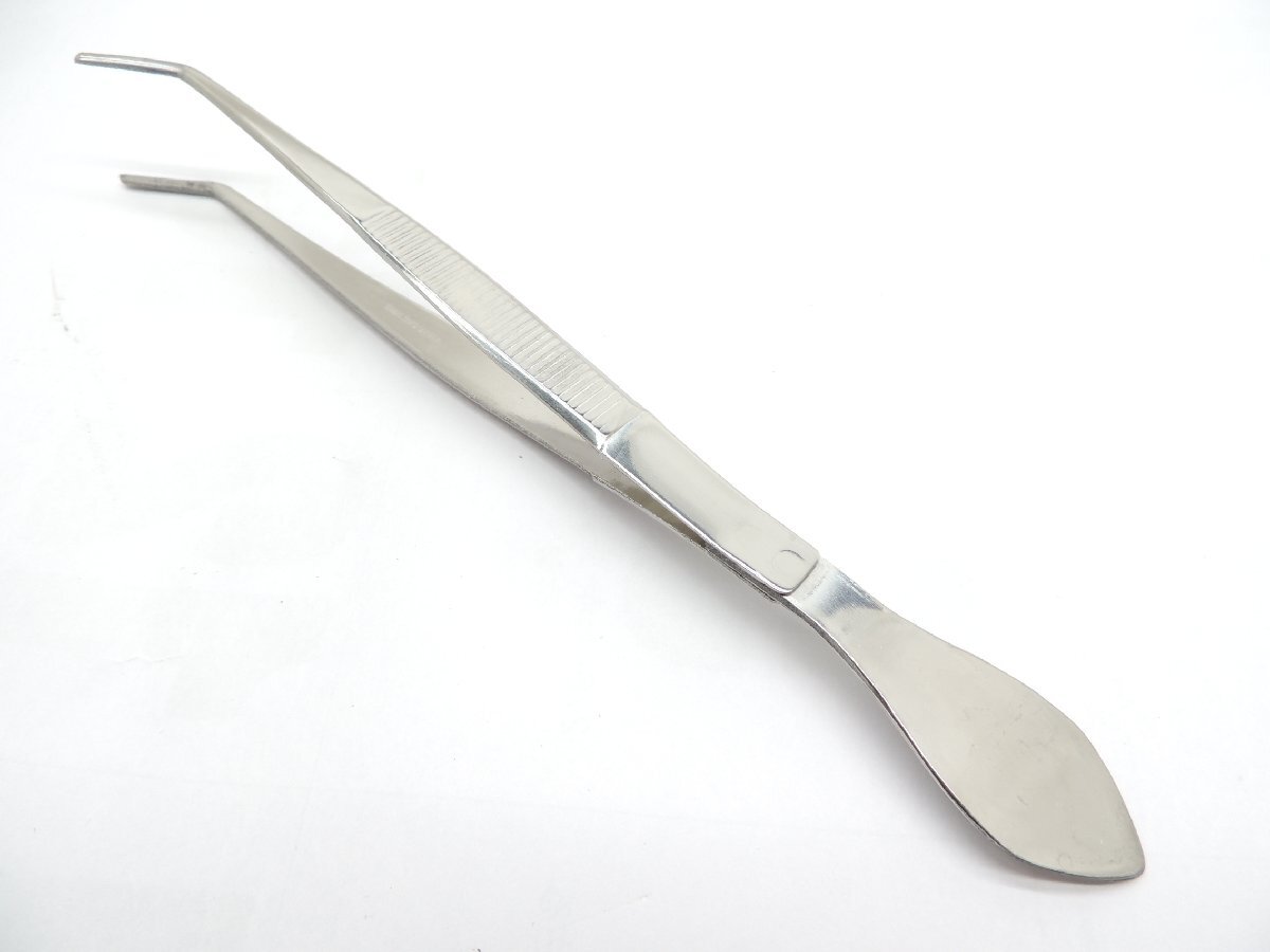 N ステンヘラ付 ピンセット 曲 盆栽用 JAN 4931999747040 ガーデニング 農業観葉植物 手入れ 苔の移植 虫取り 園芸用品拍卖