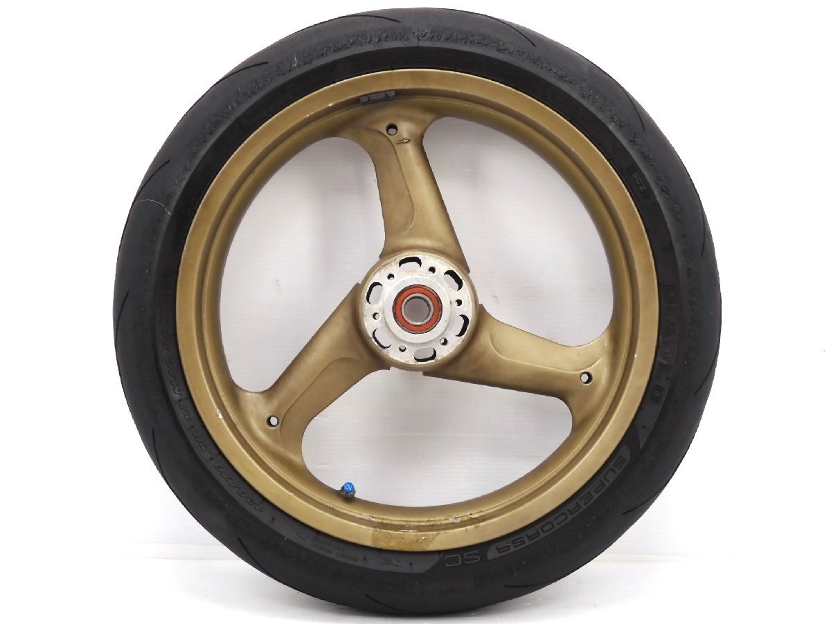 140【評価A】 ドゥカティ SS900ie 実動 純正 brembo ブレンボ フロント ホイール 3.50×17 タイヤ 山7分 120/70 ZR17 58W DUCATI SS1000DS拍卖