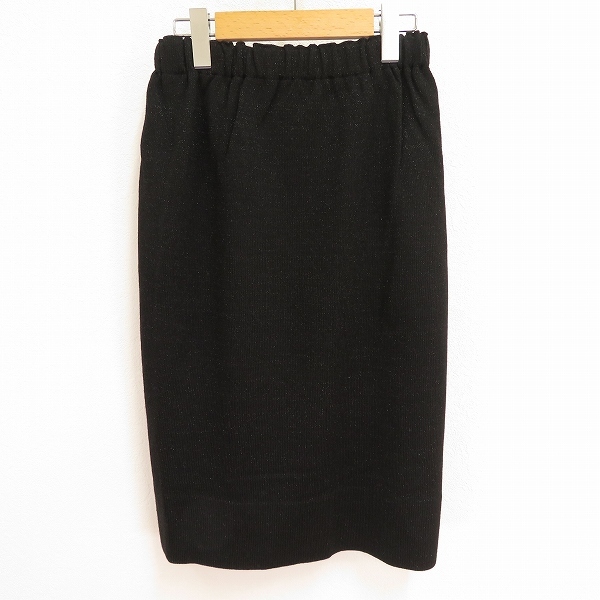 #w サイトウトヨコ 斉藤都世子 スカート 黒 ブラック ニット タイト 無地 ラメ レディース 919836 k01拍卖
