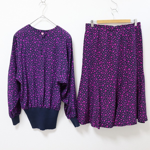 ミラショーン milaschon シルク ヴィンテージ イタリア製 セットアップ スカートスーツ ハート a879914n拍卖