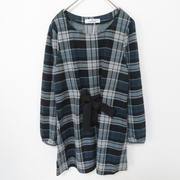 ギャラリービスコンティ GALLERYVISCONTI チェック リボン カットソー チュニック a881454ss拍卖