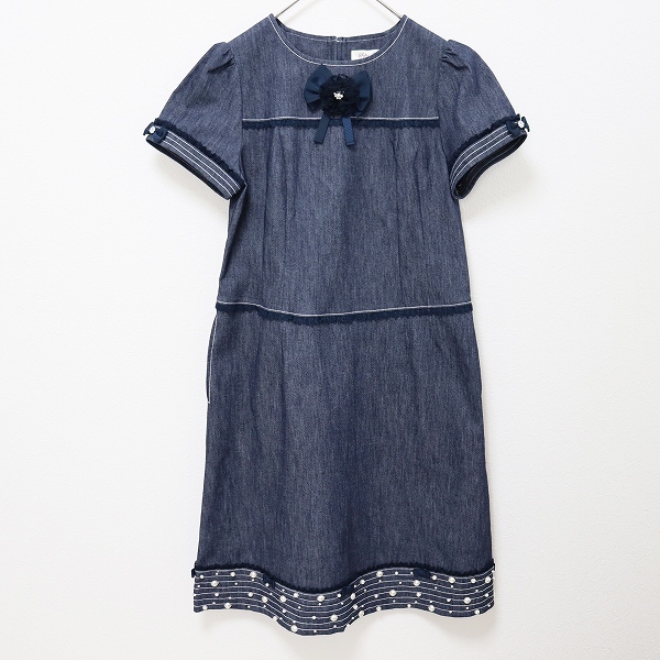 スーパービューティー SUPER BEAUTY ワンピース ロング ブローチ リボン レース パール ビーズ a882371n拍卖