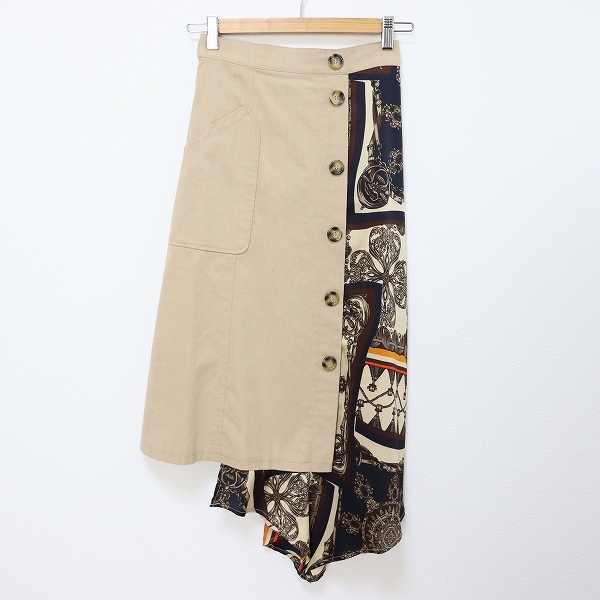 MURUA ムルーア スカート ロング 変形 スカーフ柄 x942203n拍卖