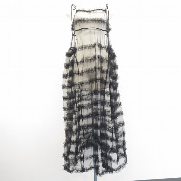 Bibiy. ビビィ ワンピース ロング キャミソール チューブトップ シースルー レース ブラック系 x925698拍卖