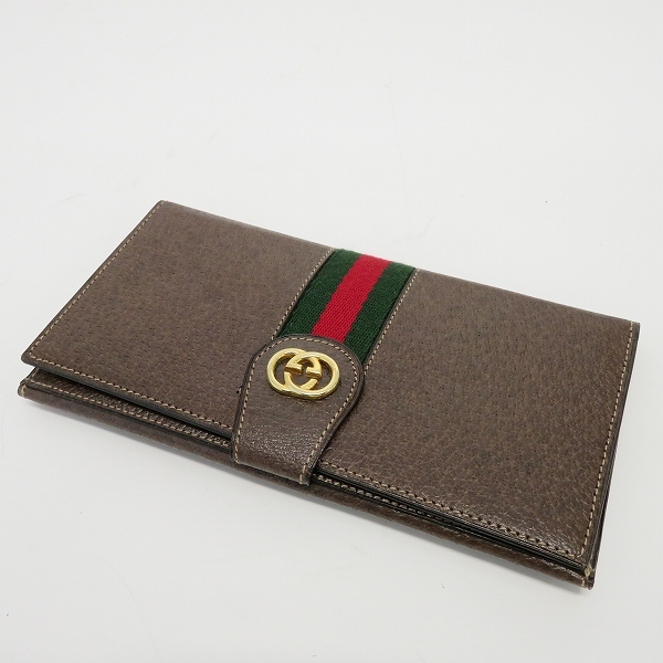 オールドグッチ GUCCI ヴィンテージ 長財布 ウォレット シェリーラインレザー z918593拍卖