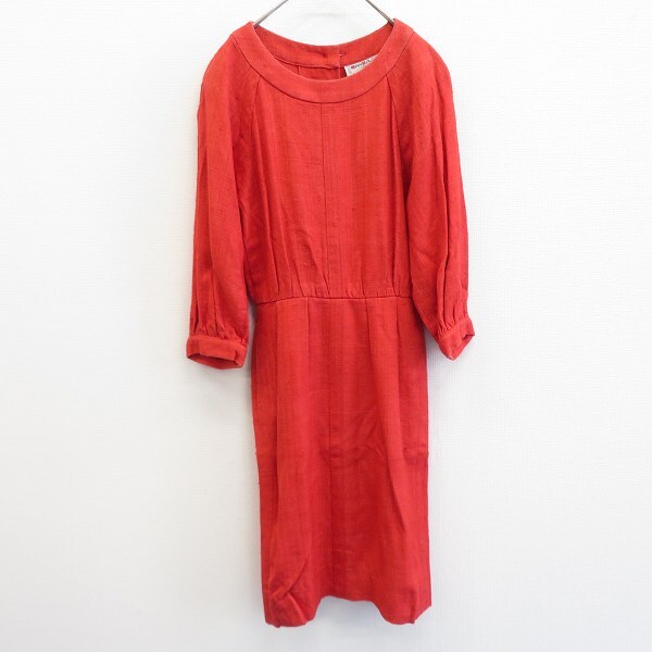 イヴ・サンローラン リヴゴーシュ rivegauche フランス製 シルク ヴィンテージ ワンピース ロング 七分袖 x913523拍卖