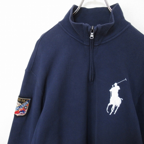 ポロラルフローレン Polo by RalphLauren ビッグポニー 刺繍 スウェット ハーフジップ トレーナー x940267ss拍卖