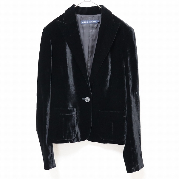 ラルフローレン RalphLauren ジャケット テーラード ベロア ブラック系 a853252n拍卖