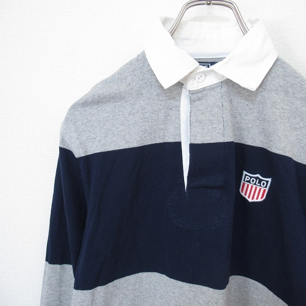 ポロラルフローレン Polo by RalphLauren ラガーシャツ ポロシャツ ボーダー 刺繍 a945402ss拍卖