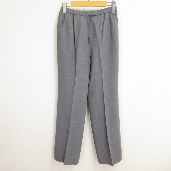 #a レリアン Leilian パンツ 9号 グレー スラックス センタープレス イタリア製生地 COLOMBO コロンボ ウール 毛 レディース 937770 k01拍卖