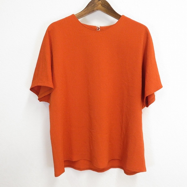 #s Ts コレクション 詩仙堂 ヒトシタムラ カットソー 半袖 オレンジ ちりめん 縮緬 ドルマン 和風 無地 和装 和服 日本製 927741 k01拍卖