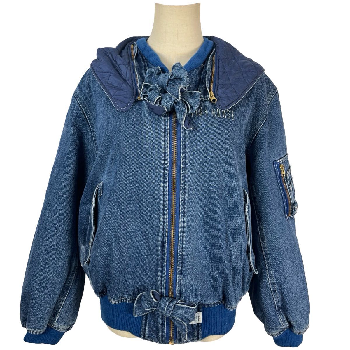 PINK HOUSE ピンクハウス デニムブルゾン アウター ジャケット ma-1 ジップアップ ジーンズ ジャンパー拍卖