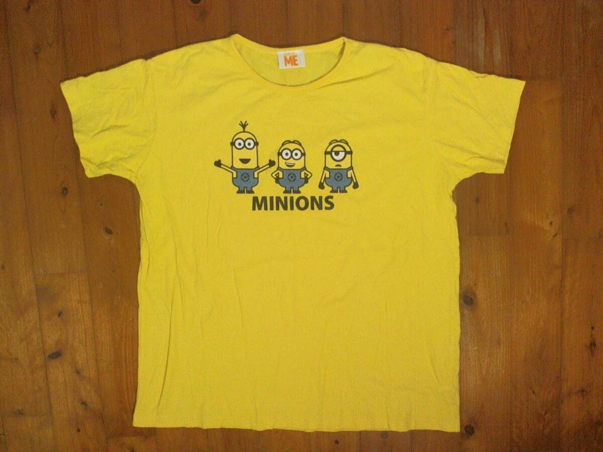 ☆美品☆ミニオンズ☆DESPICABLE ME MINION MADE☆コットン半袖Tシャツ ビックシルエット レディースL 黄 イエロー拍卖