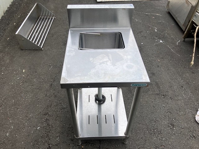 ★タニコー業務用くず捨て水切り台ステンレス作業台★★W45xD60xH80+BG15★業務用中古厨房機器飲食店居酒屋ラーメン店舗用調理器具拍卖