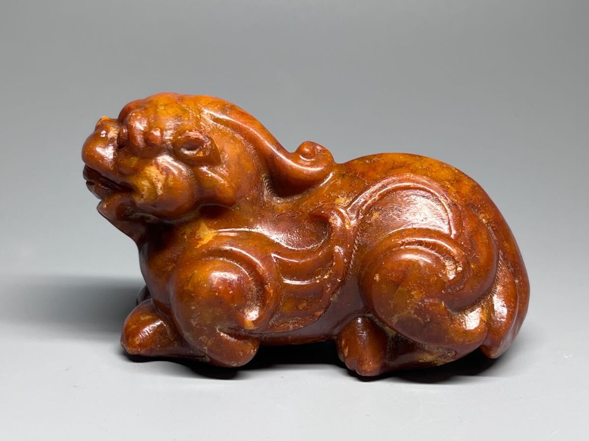 中国古美術 置物 瑞獣 貔貅 金運財運 お守り 玉彫 玉石 細工 アンティーク拍卖