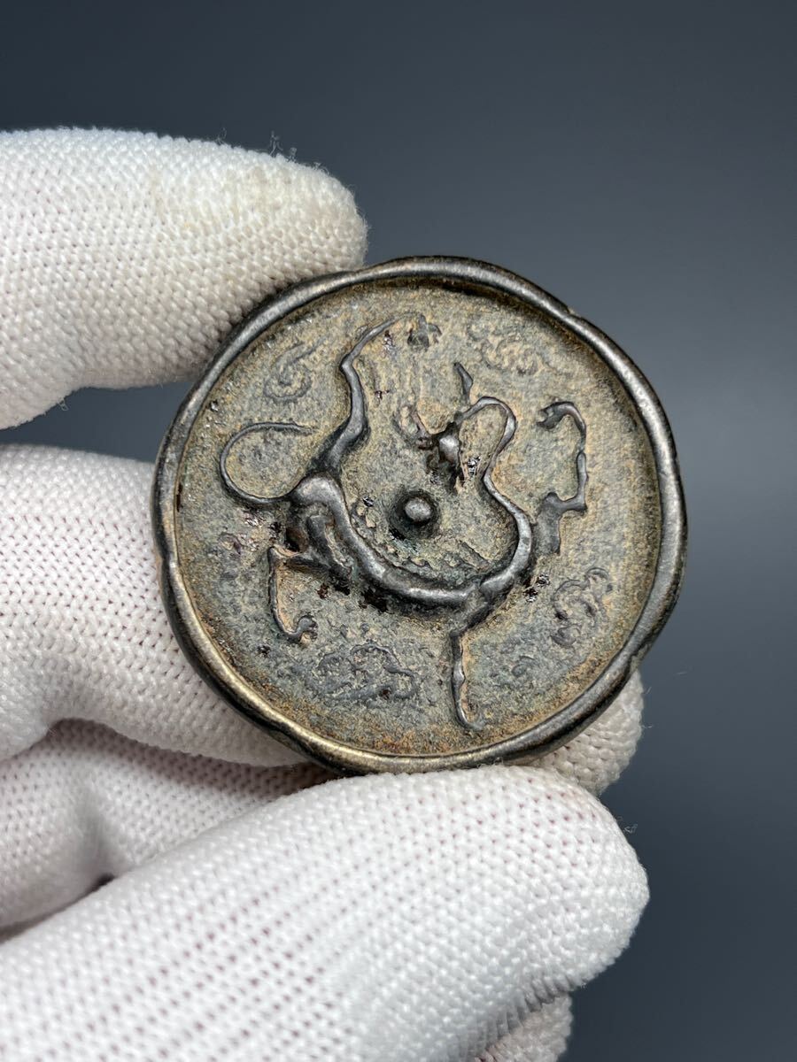 骨董品 青銅器 龍紋 銅鏡 唐鏡 ミニチュア 中国 戦漢 古美術 コレクション拍卖