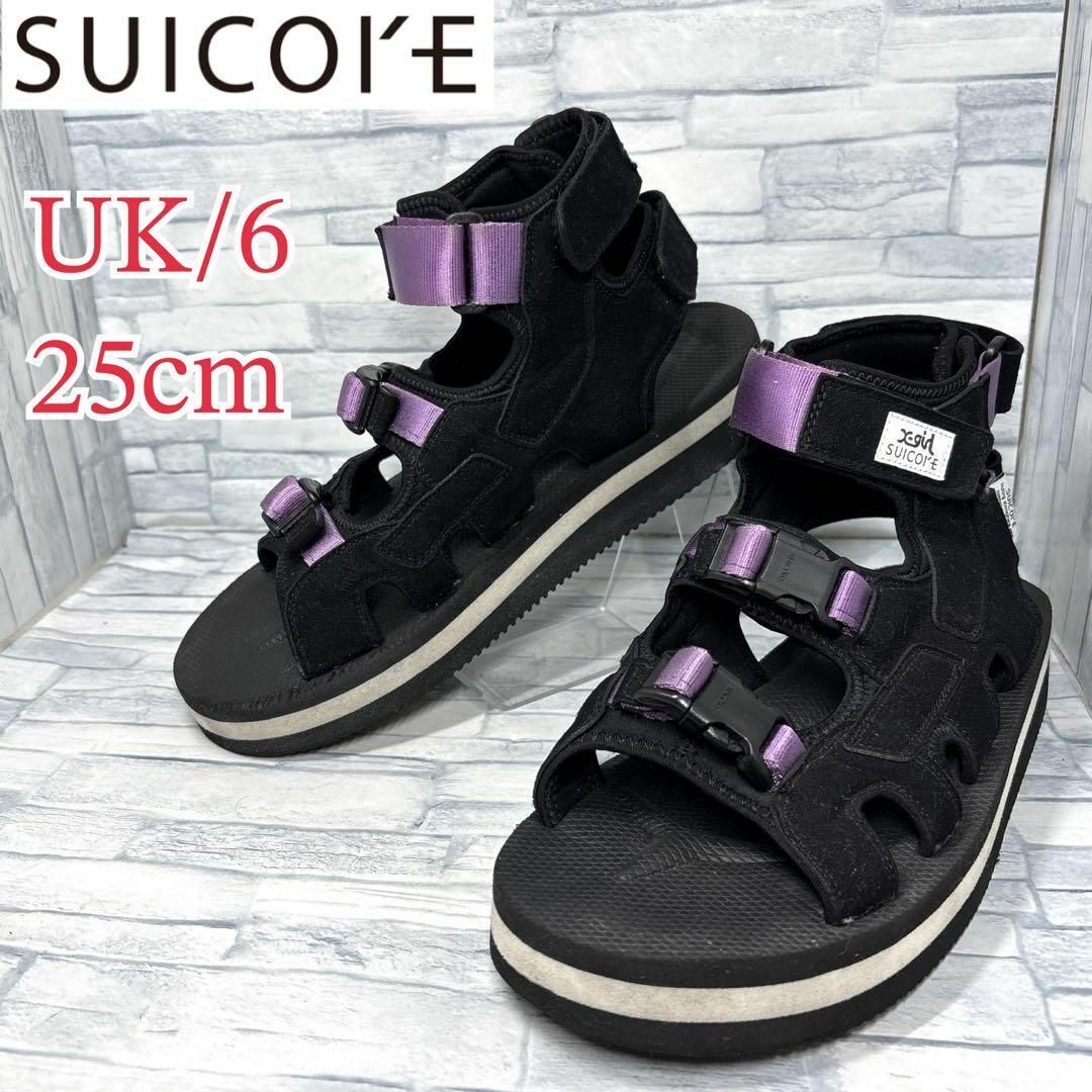 SUICOKE スイコック X-girl コラボ BOAK サンダル ブラック UK6/25cm拍卖