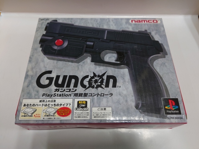 B-1435 中古品◇ナムコ PlayStaton用銃型コントローラ Guncon ガンコン 説明書 ハガキ付き拍卖