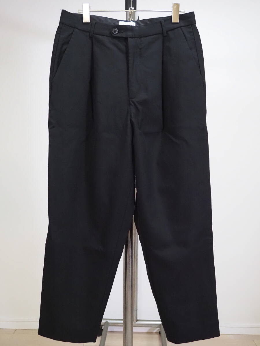 lownn ローン ウェストタックウールワイドパンツ46黒拍卖