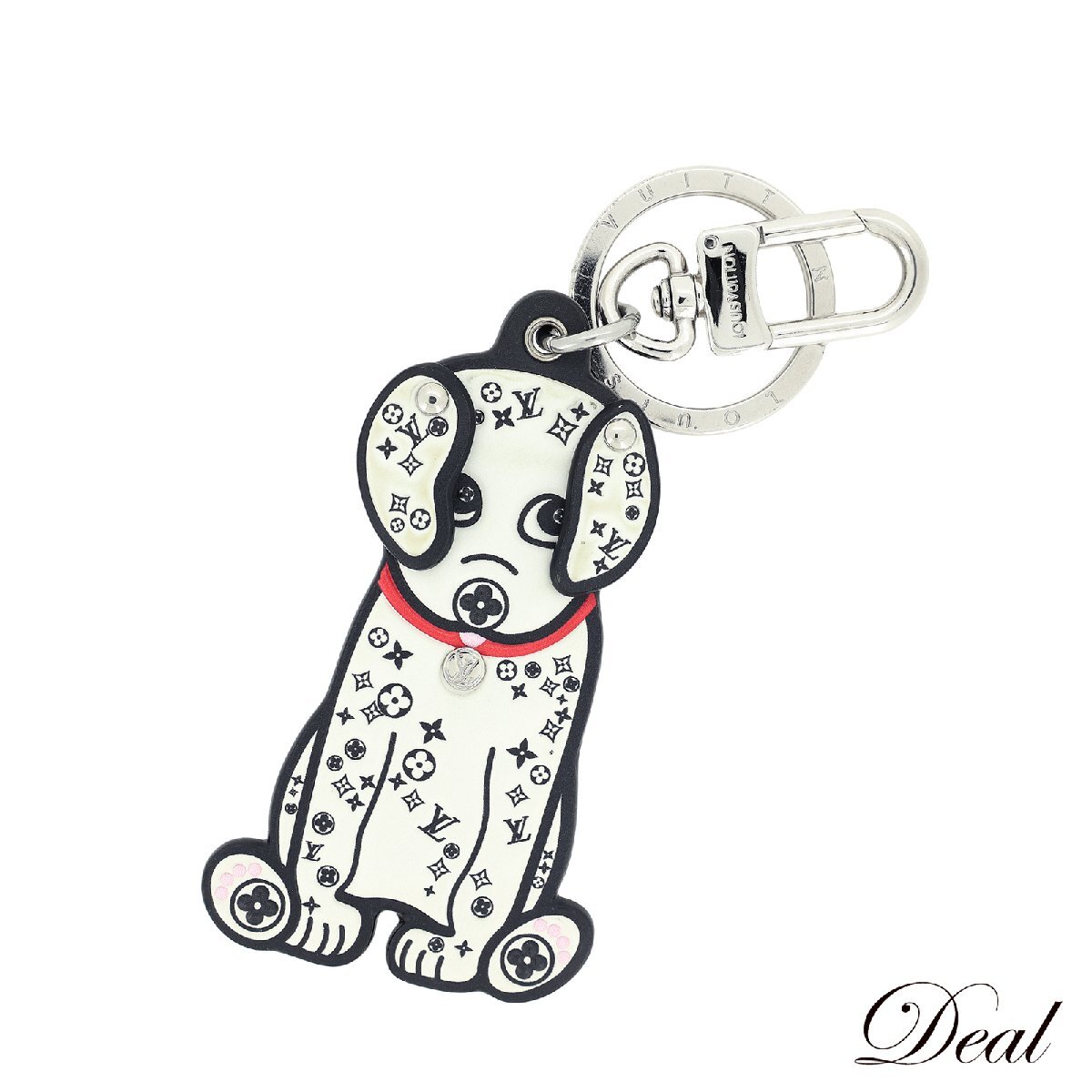 希少 LOUIS VUITTON ルイ・ヴィトン ポルト クレ LVダルマタ キーリング M00746 ホワイト レディース キーホルダー LV拍卖