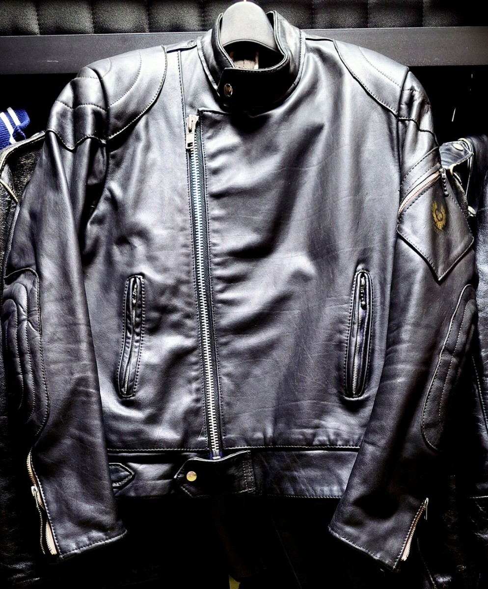 ★Belstaff/ベルスタッフ クルセイダー 70's ヴィンテージ シングルライダースジャケット カウハイド 英国製拍卖