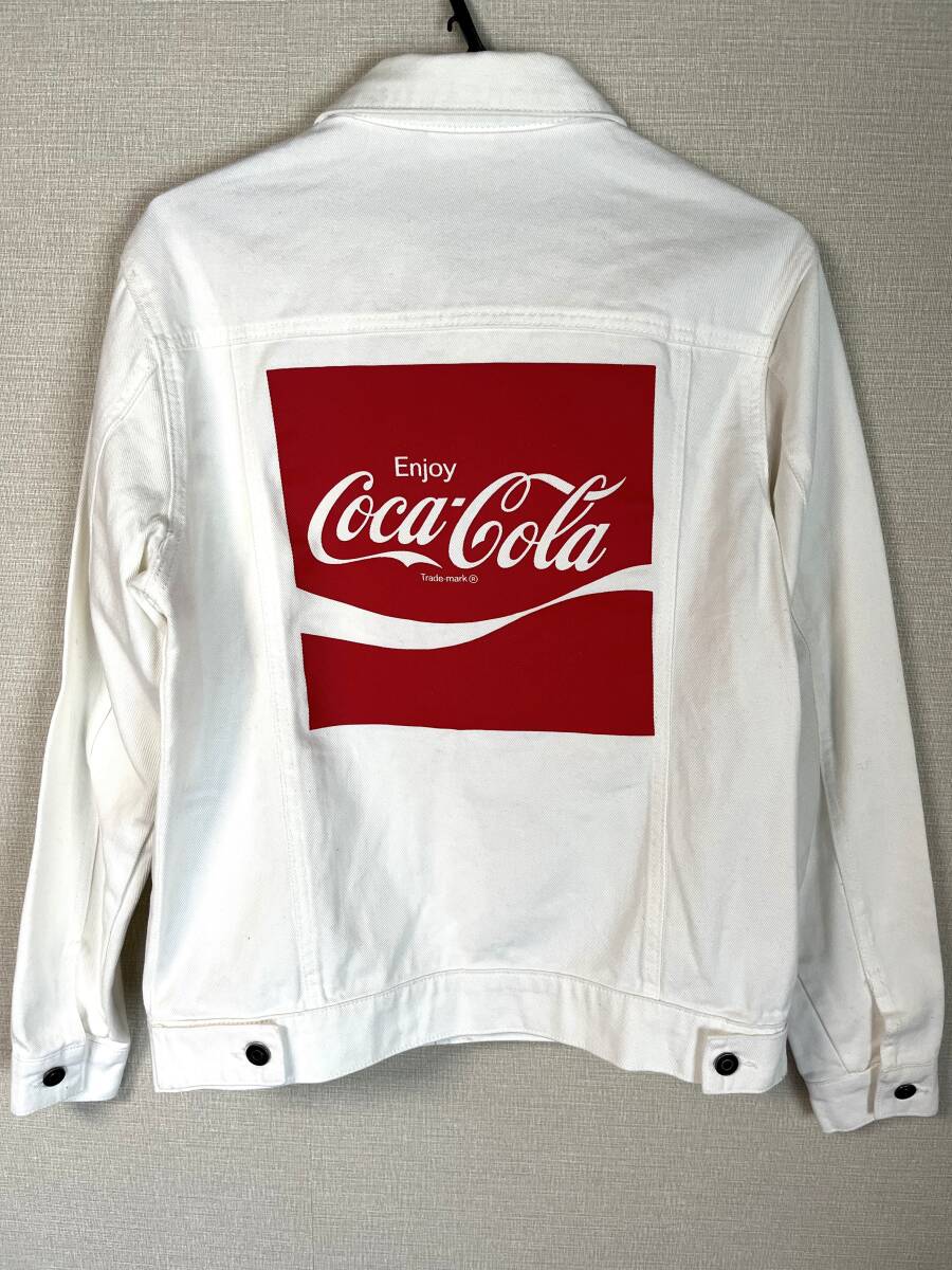 コカ・コーラ x FOREVER 21 グラフィックデニムジャケット Sサイズ 白 Gジャン Coca-Cola フォーエバー 21 コラボ拍卖