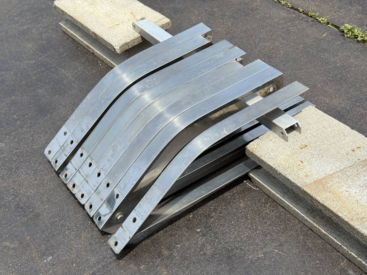 ブラケット★1段式★8本★ステンレス製★490mm×400mm★低床用★サイドバンパー用★サイドガード用★取付ステー★デコトラ★スU15W拍卖