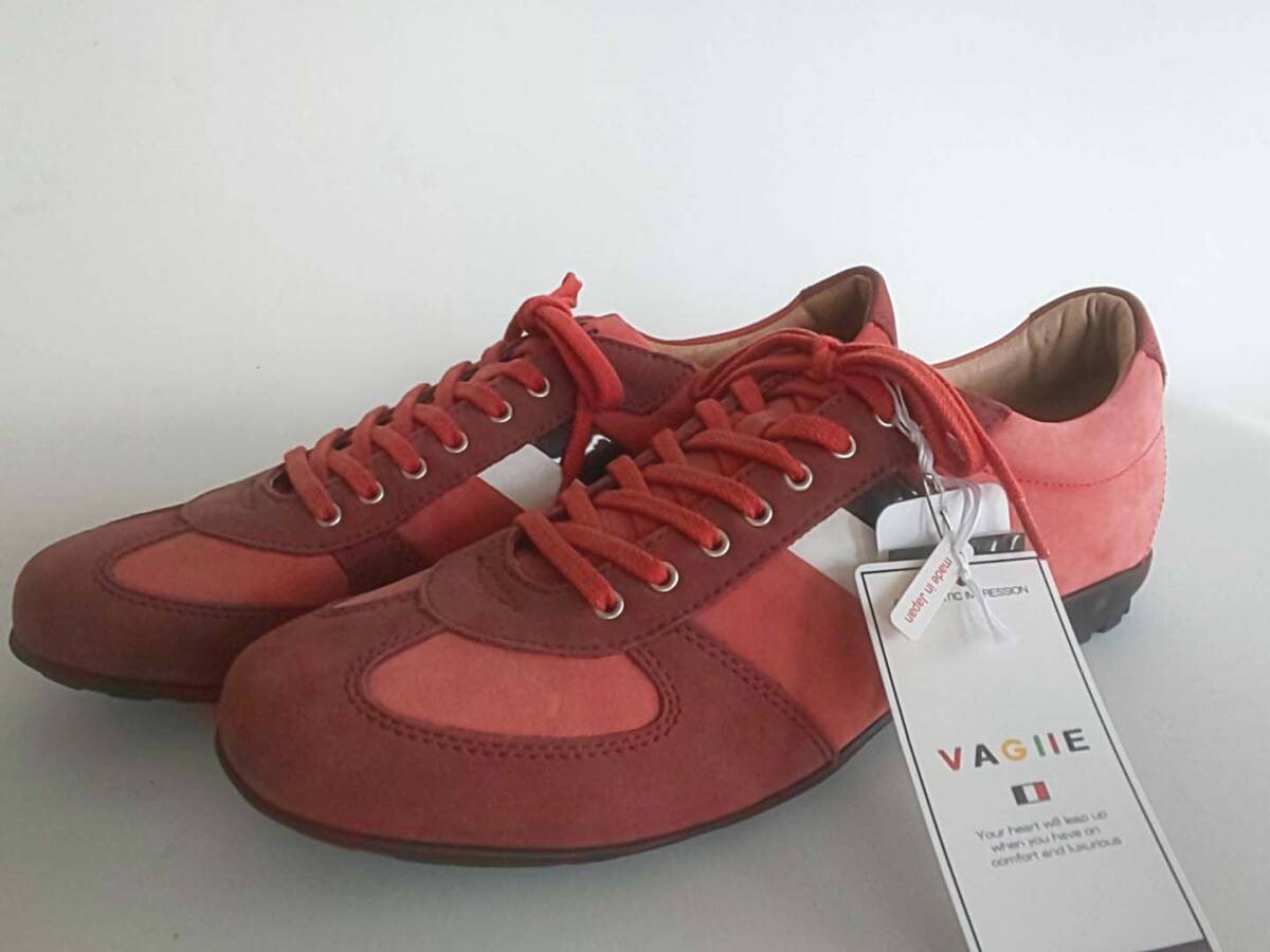 最終処分 新品 SALE!! 70%OFF!! 超特価!! VAGIIE バジエ ブランド レザー スニーカー 日本製 25.0 9120-0401 訳あり拍卖