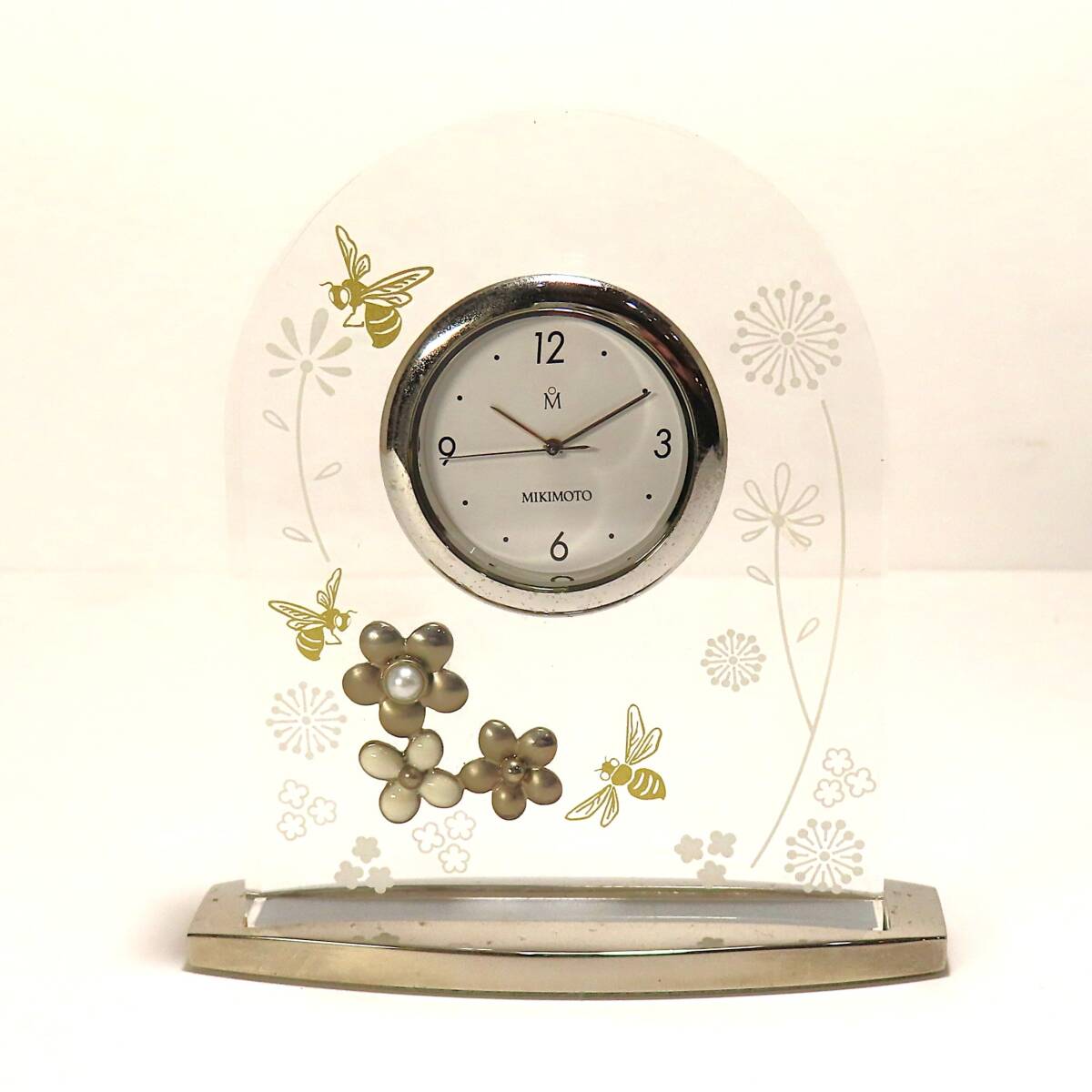 稼働品 MIKIMOTO ミキモト 置時計 置き時計 時計 クオーツ 箱 保証書 取扱説明書拍卖