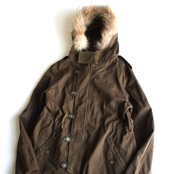 Purple&Yellow パープル&イエロー ファー付き ミリタリージャケット モッズコート ライナー付き Mサイズ 25-0502fu14拍卖