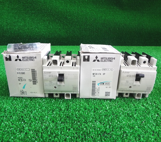 Kのか2014 三菱電機■制御盤用ノーヒューズ遮断器■NF30-FA 3P 10A 15A■配線用遮断器 ブレーカー 遮断器■電材 配電用品 2点セット拍卖