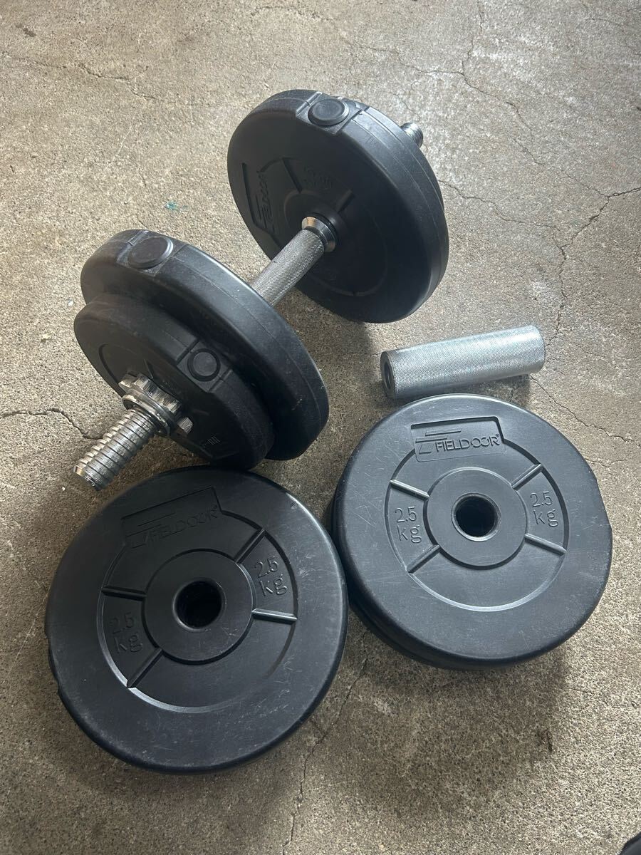 FIELDOOR ダンベル プレート バーベル 2.5kg×6枚 1.25kg×2枚 現状保管品拍卖