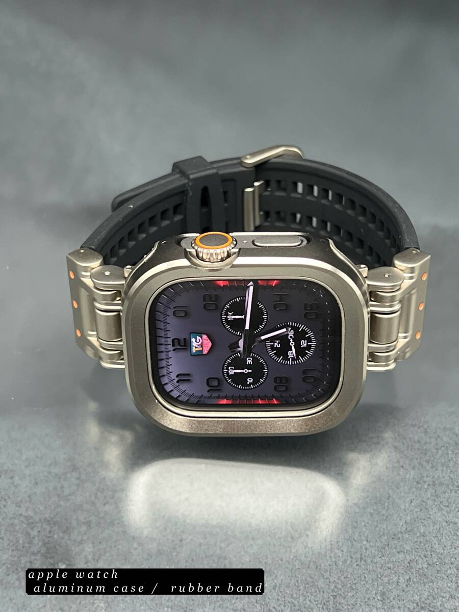 49mm 49ミリ ウルトラ アップルウォッチ アルミニウム カバー ケース ブラック ラバー ベルト バックル ultra Apple Watch拍卖