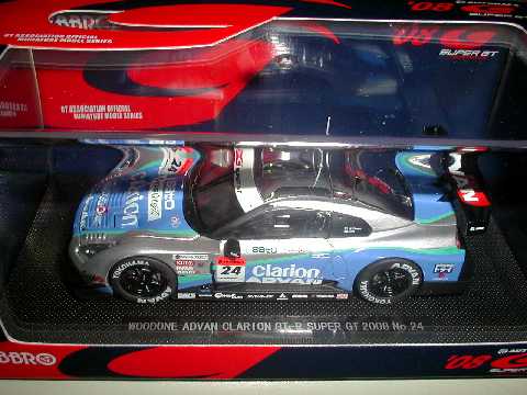 エブロ 1/43 WOOD ONE ウッドワン ADVAN クラリオンGT-R NO24 GT 2008拍卖