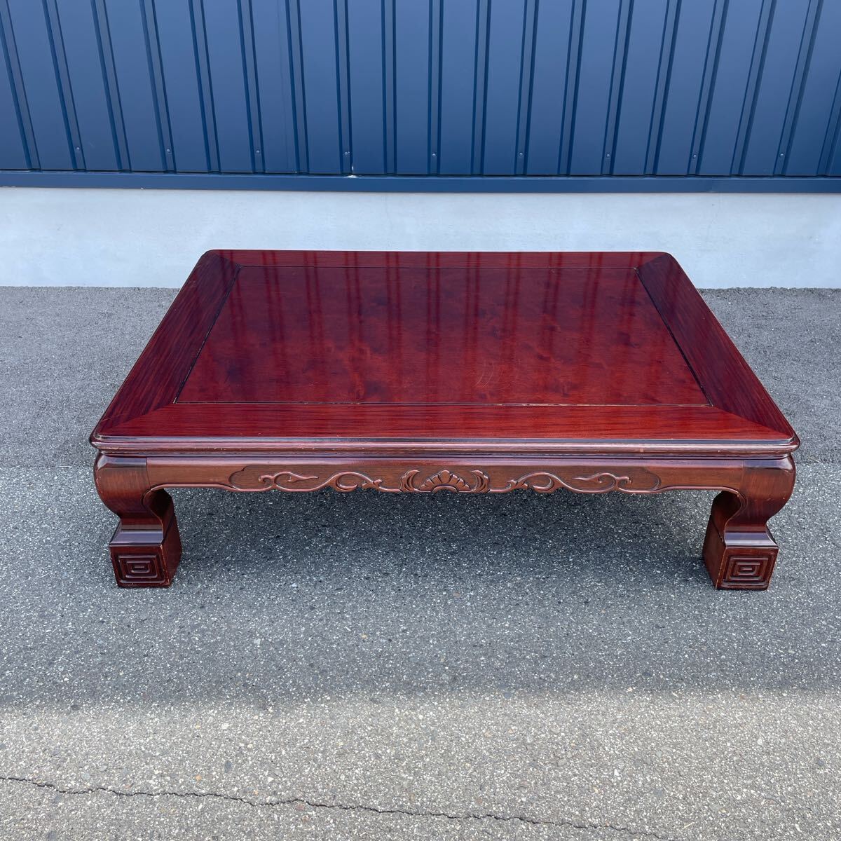 アンティーク ローテーブル 刻印入り 長方形 座卓 和室 和家具 ローテーブル 昭和レトロ拍卖