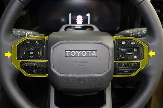 《ランクル250》【アウトレット価格】ランクル250 ステアリングスイッチガーニッシュシート (カーボンシート)拍卖