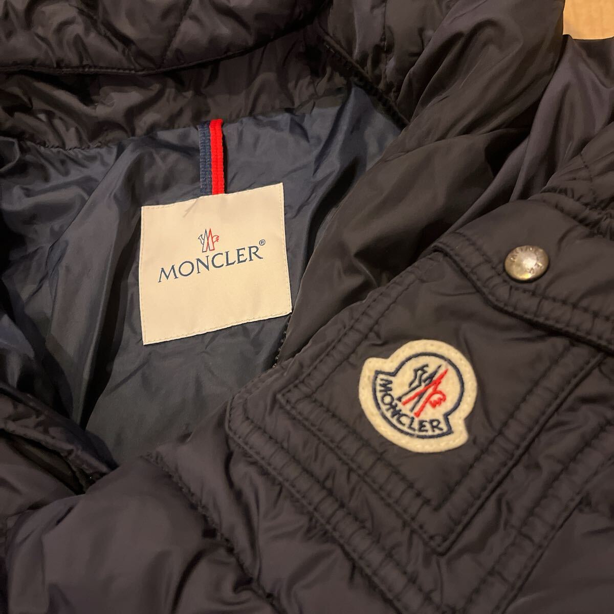 モンクレール MONCLER ダウンジャケット キッズサイズ12 ネイビー ファー着脱可拍卖