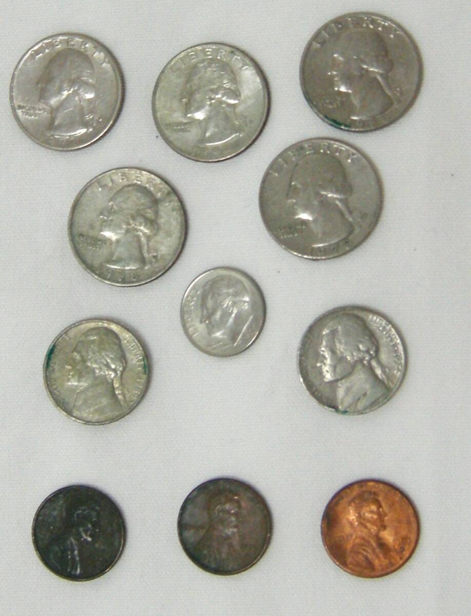 アメリカ合衆国 コイン色々 US$ QUARTER DOLLAR/FIVE CENTS/ONE CENT/ONE DIME Coins 拍卖