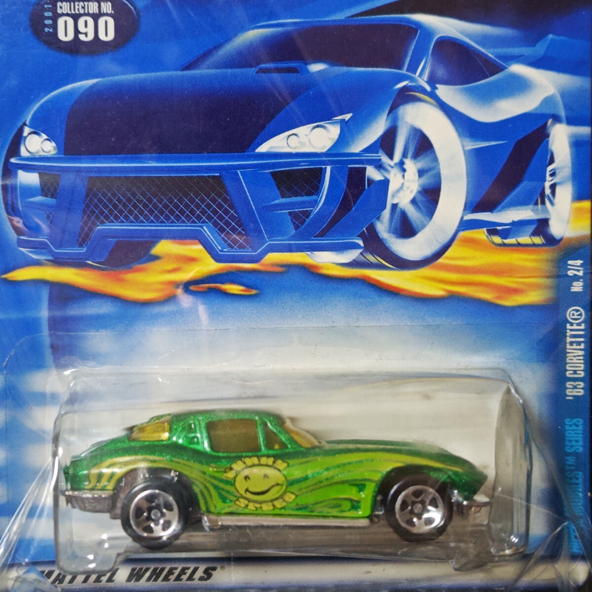 ホットウィール Hot Wheels ‘63 コルベット 2001年発売品 未開封品 長期暗室保管品 ビンテージ ミニカー拍卖