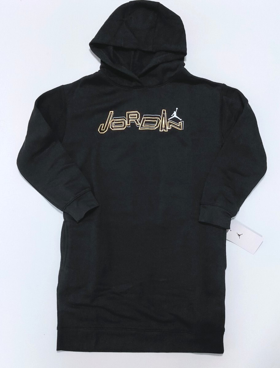 新品 ジョーダン ワンピース フーディ 裏フリース キッズ 150cm Lサイズ  黒 ブラック 長袖 JORDAN拍卖