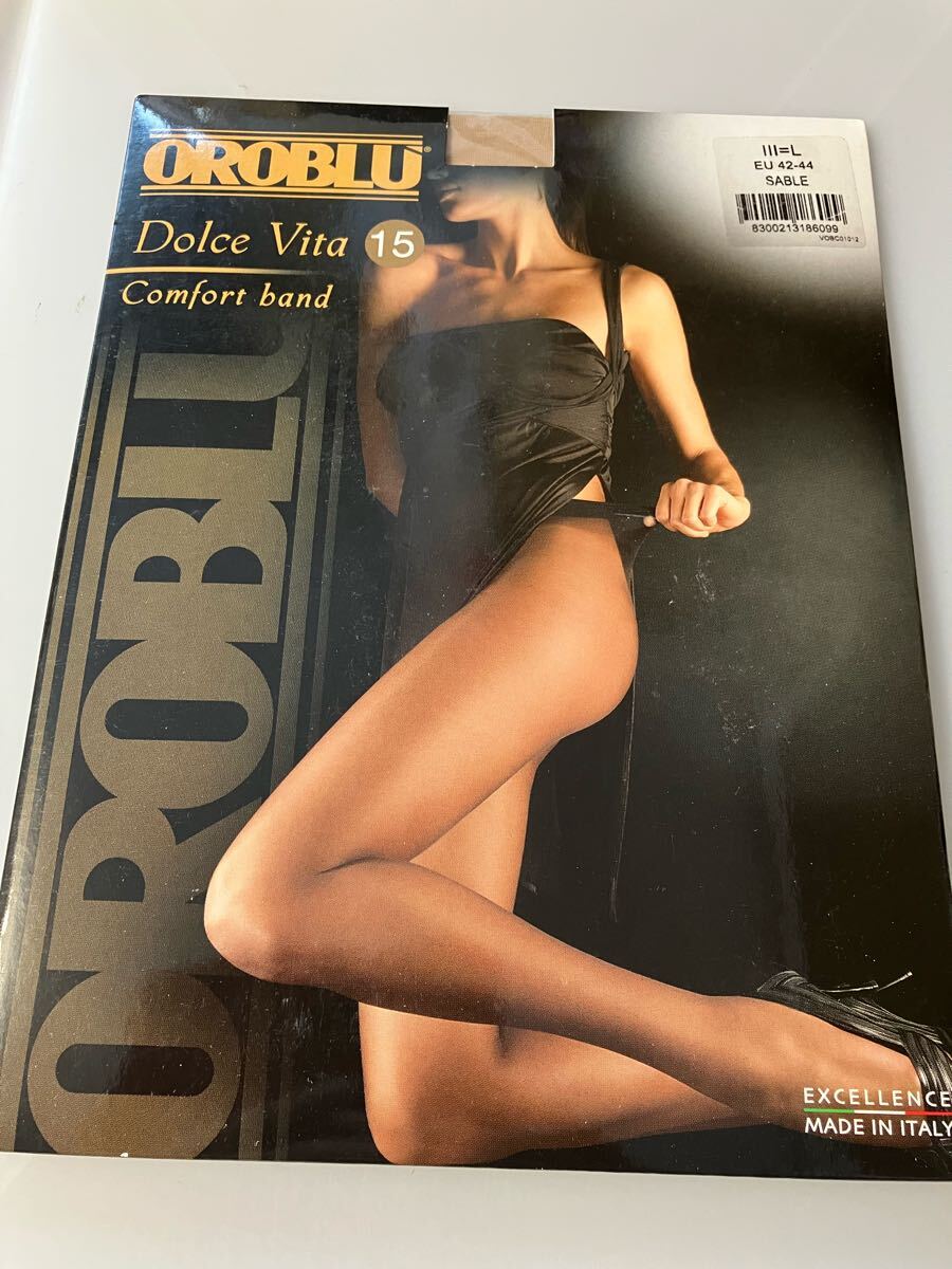 【送料無料】OROBLU dolce vita 15 sable comfort band 15デニール オロブル パンスト パンティストッキング L eu 42-44 panty stocking拍卖