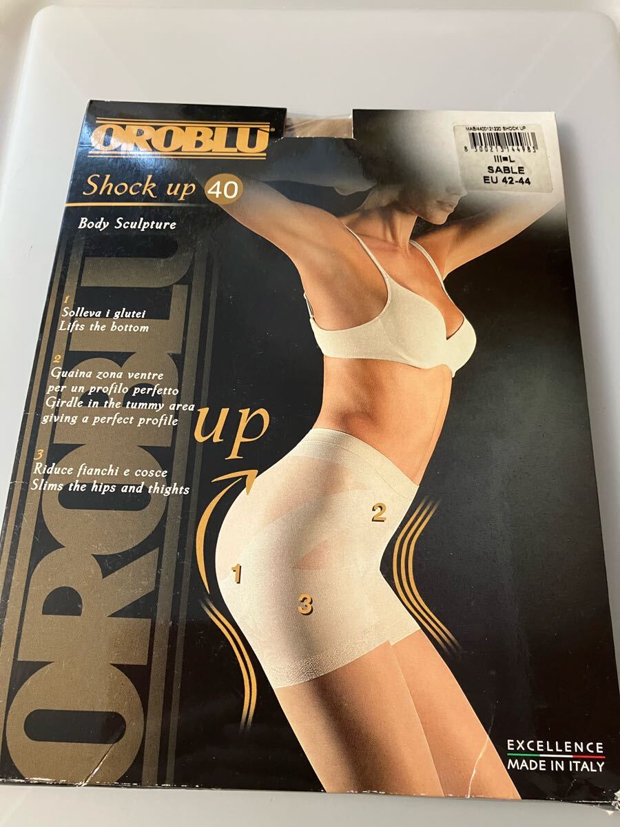 【送料無料】 OROBLU shock up 40 body sculpture L EU42/44 sable 40デニール 着圧 ガードル シアータイツ sheer tights イタリア 高級拍卖