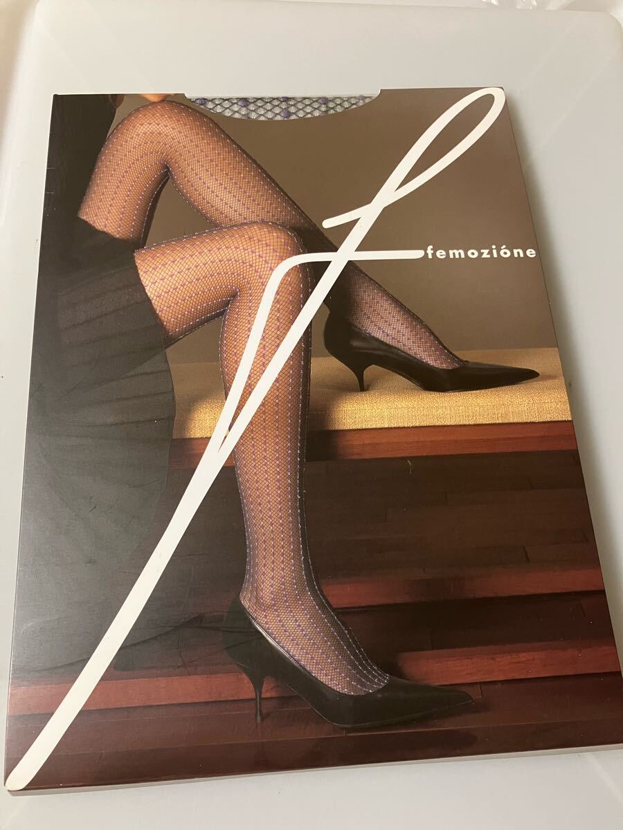 【送料無料】 fukuske 福助婦人 femozione プリマドンナ ブラック 柄 デザイン パンティストッキング パンスト panty stocking 編み 模様拍卖