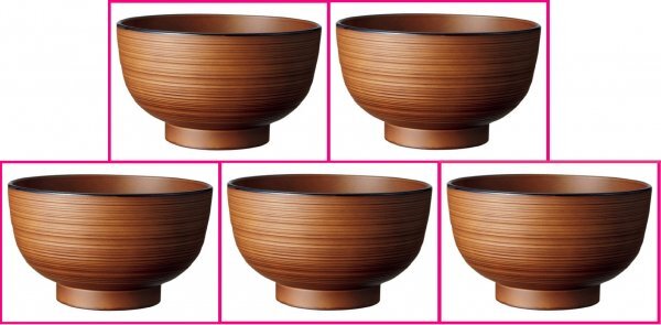 【お椀:会津塗:5個:日本製】★千筋柄・糸目 漆器 「茶系」:11cm:電子レンジ・食器洗浄機対応:和食器 :No4:S 4180/0908 多用椀拍卖
