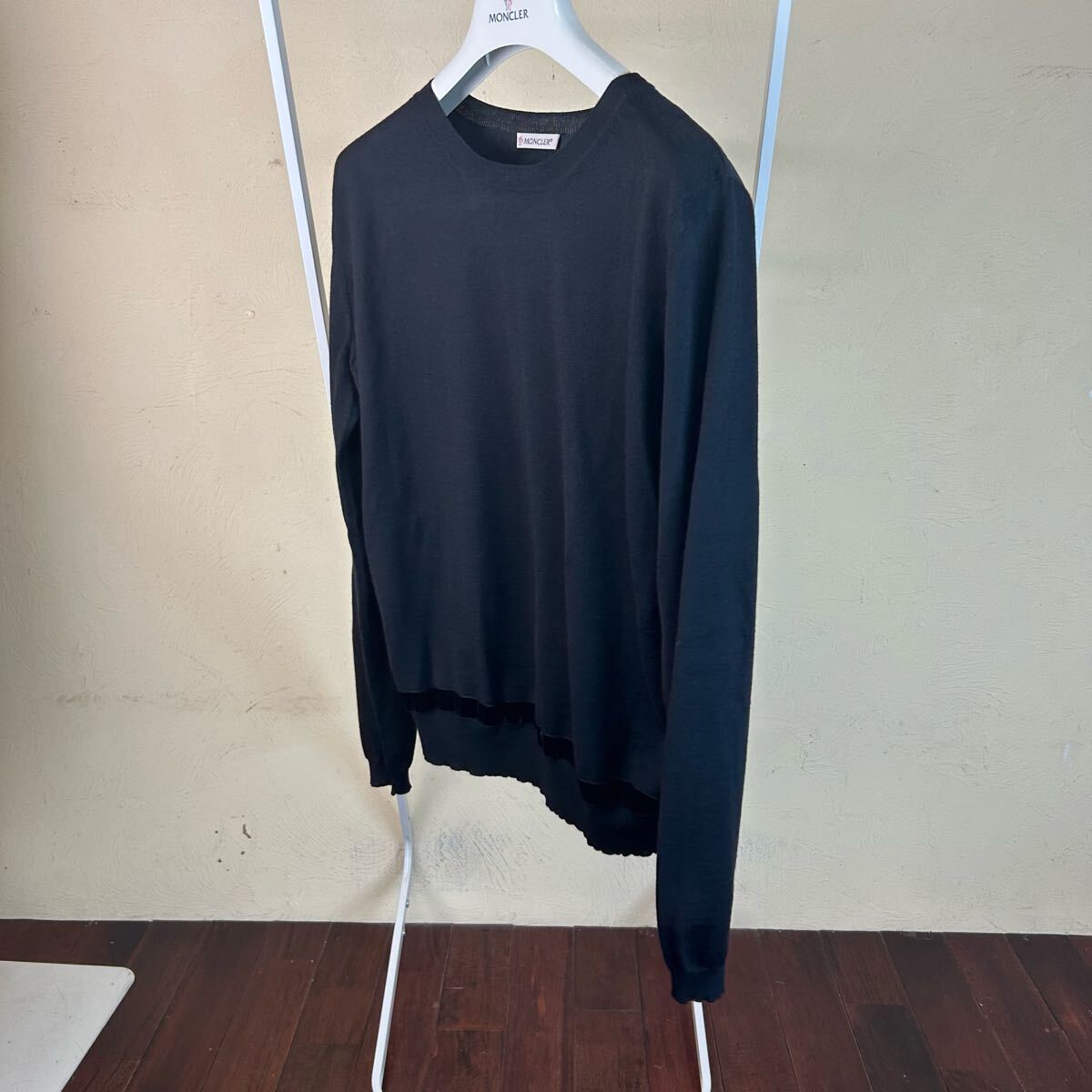 【レア美品】MONCLER モンクレールニット切り替えプリーツトレーナー黒S拍卖