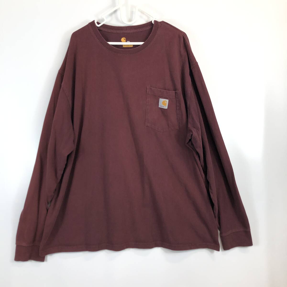Carhartt カーハート 長袖ポケットTシャツ ワインレッド 2XLサイズ K126PRT拍卖